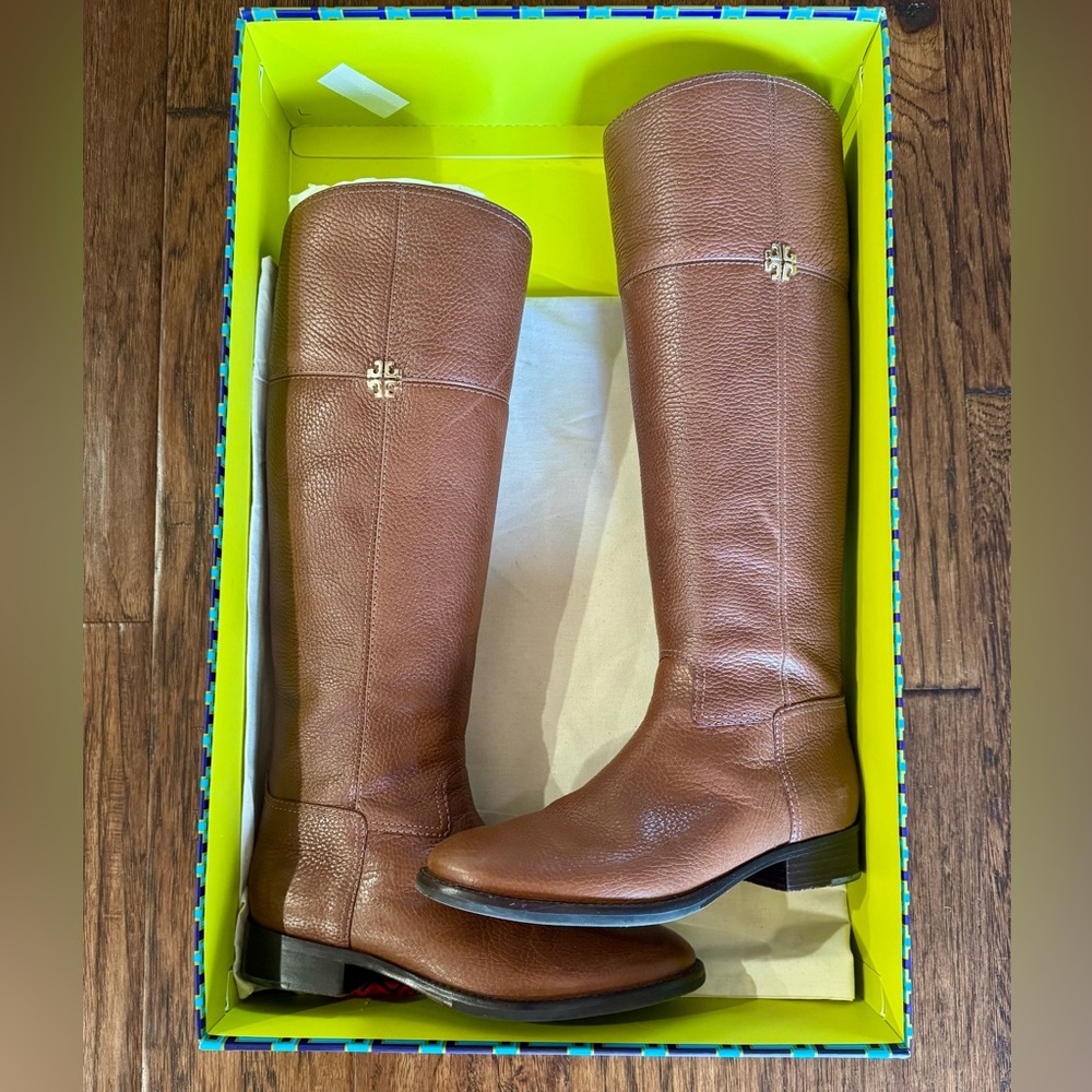 Tory Burch Rustic Brown Riding Boots